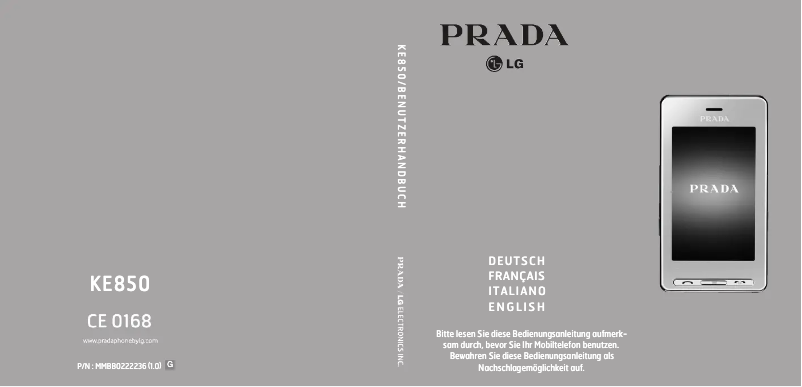 Page 1 de la notice Manuel utilisateur LG KE850A