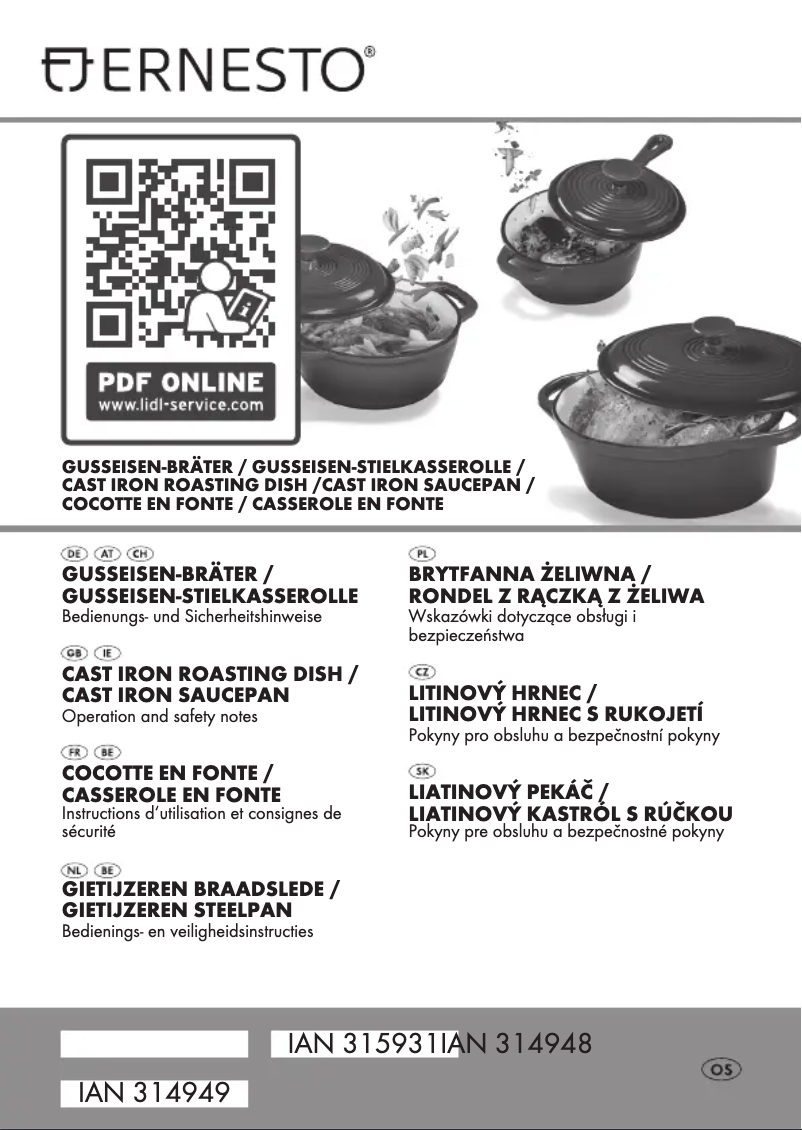 Page 1 de la notice Manuel utilisateur Ernesto IAN 314949