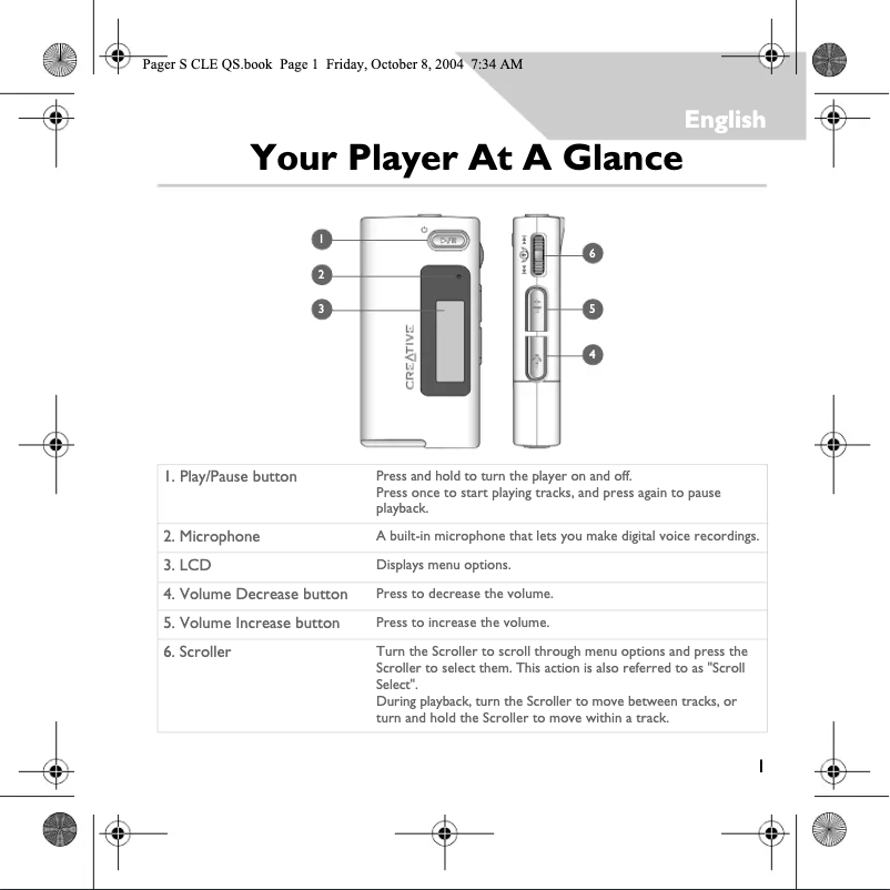 Página 1 del manual Manual de usuario Creative MuVo Micro N200