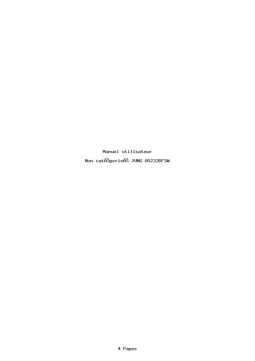 Page 1 de la notice Manuel utilisateur JUNG A5232BFSW
