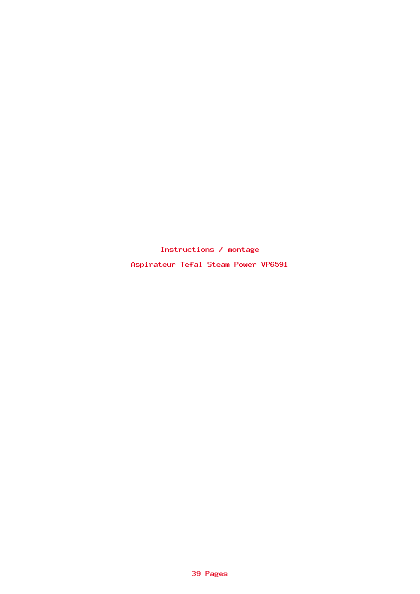 Page 1 de la notice Instructions / montage Tefal Steam Power VP6591