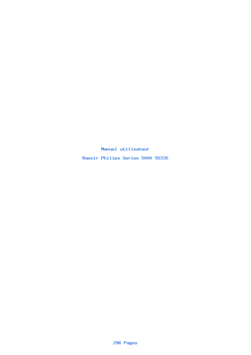 Page 1 de la notice Manuel utilisateur Philips Series 5000 S5335