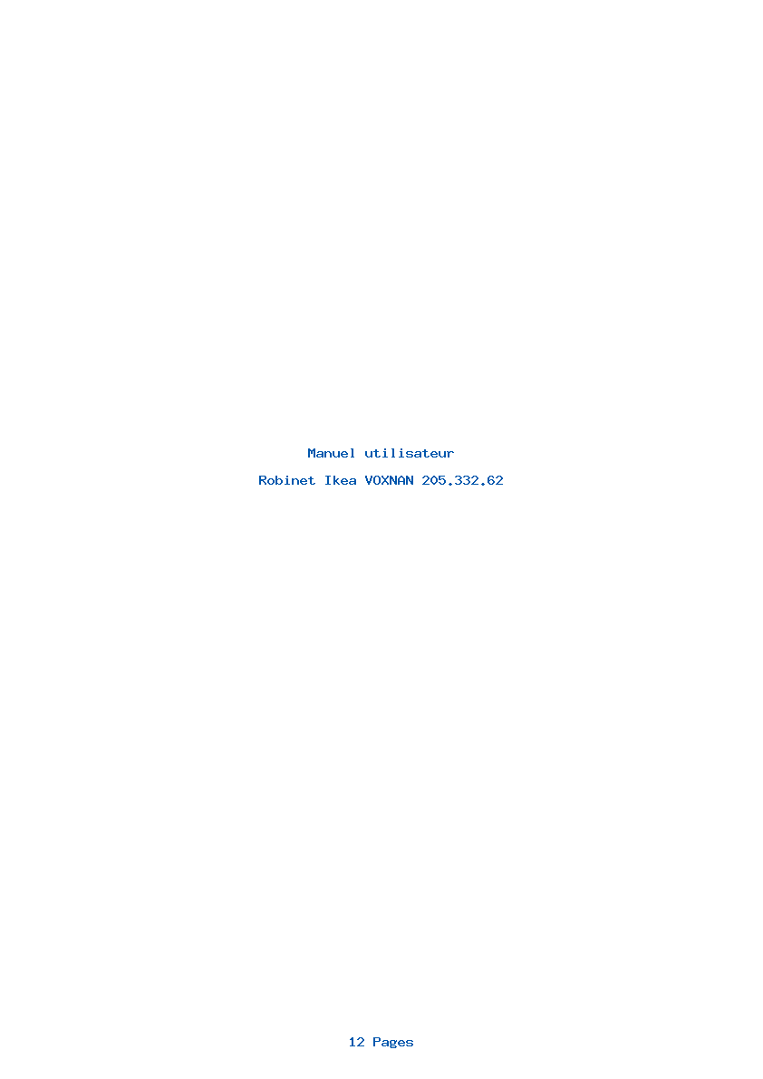 Page 1 de la notice Manuel utilisateur Ikea VOXNAN 205.332.62