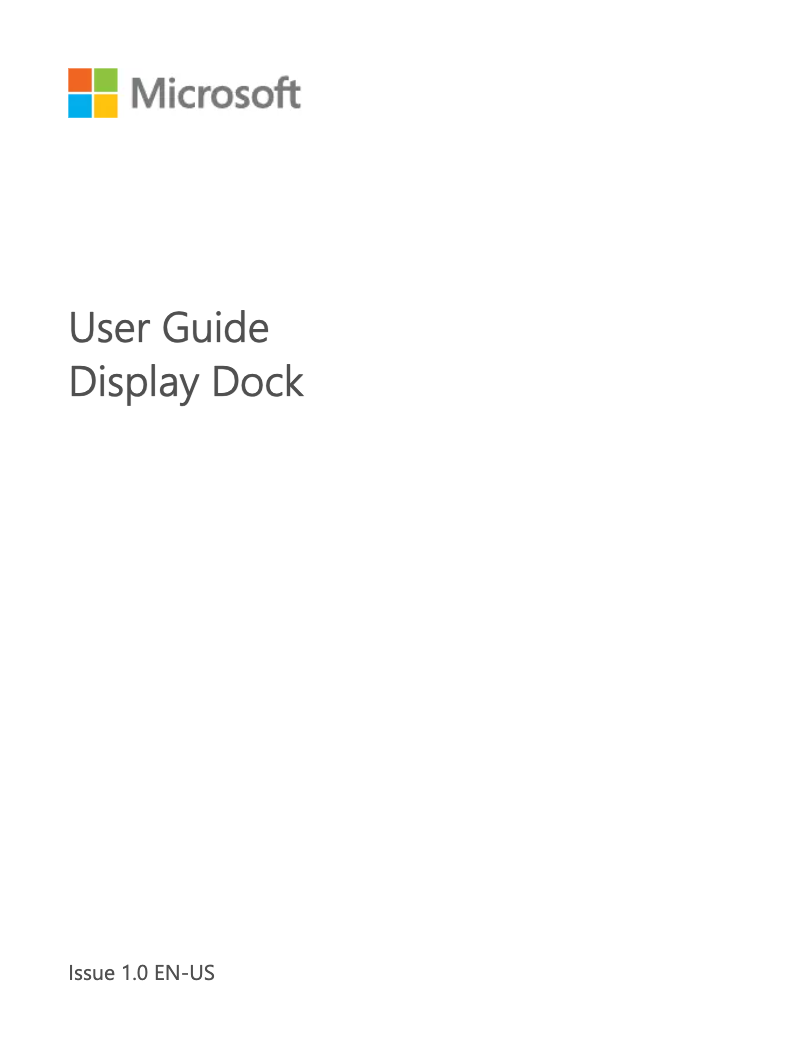 Page 1 de la notice Manuel utilisateur Microsoft Display Dock HD-500