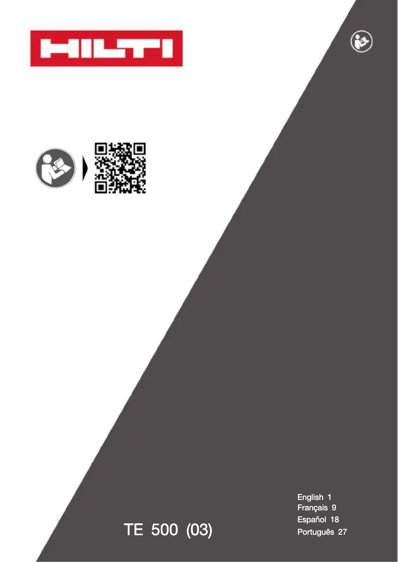 Page 1 de la notice Manuel utilisateur Hilti TE 500