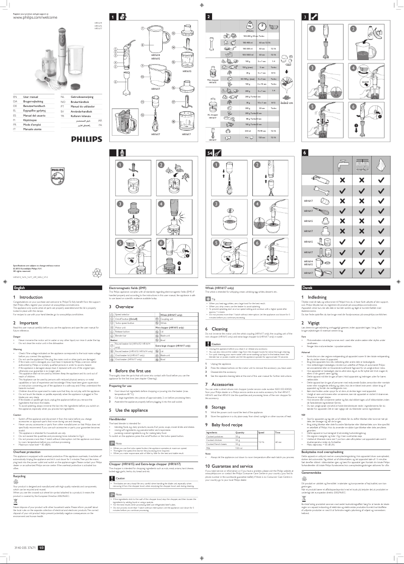 Página 1 del manual Manual de usuario Philips Viva Collection HR1615