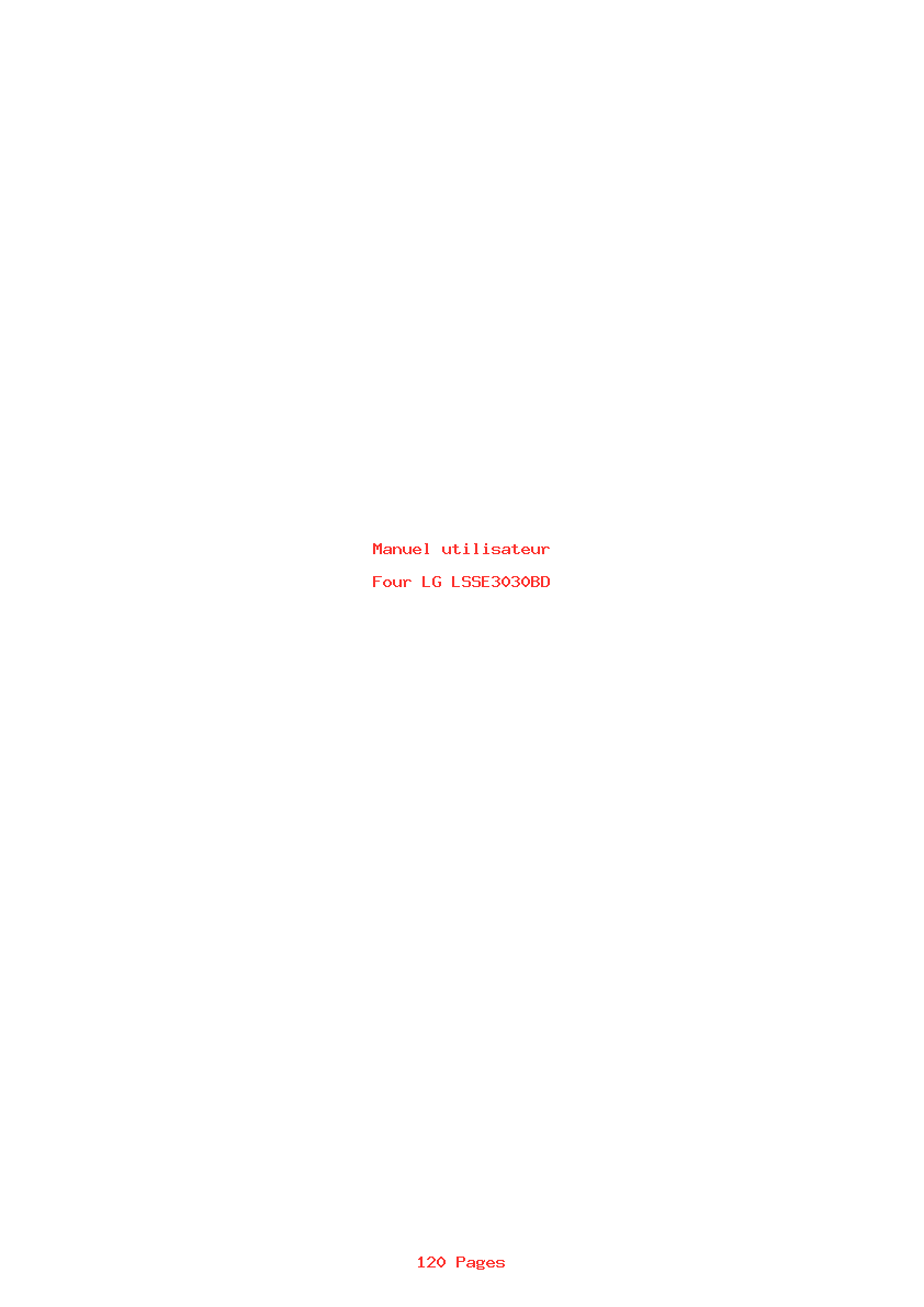 Page 1 de la notice Manuel utilisateur LG LSSE3030BD