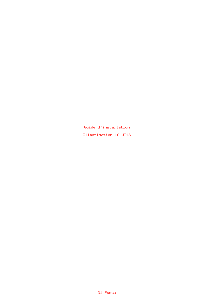 Page 1 de la notice Guide d'installation LG UT48