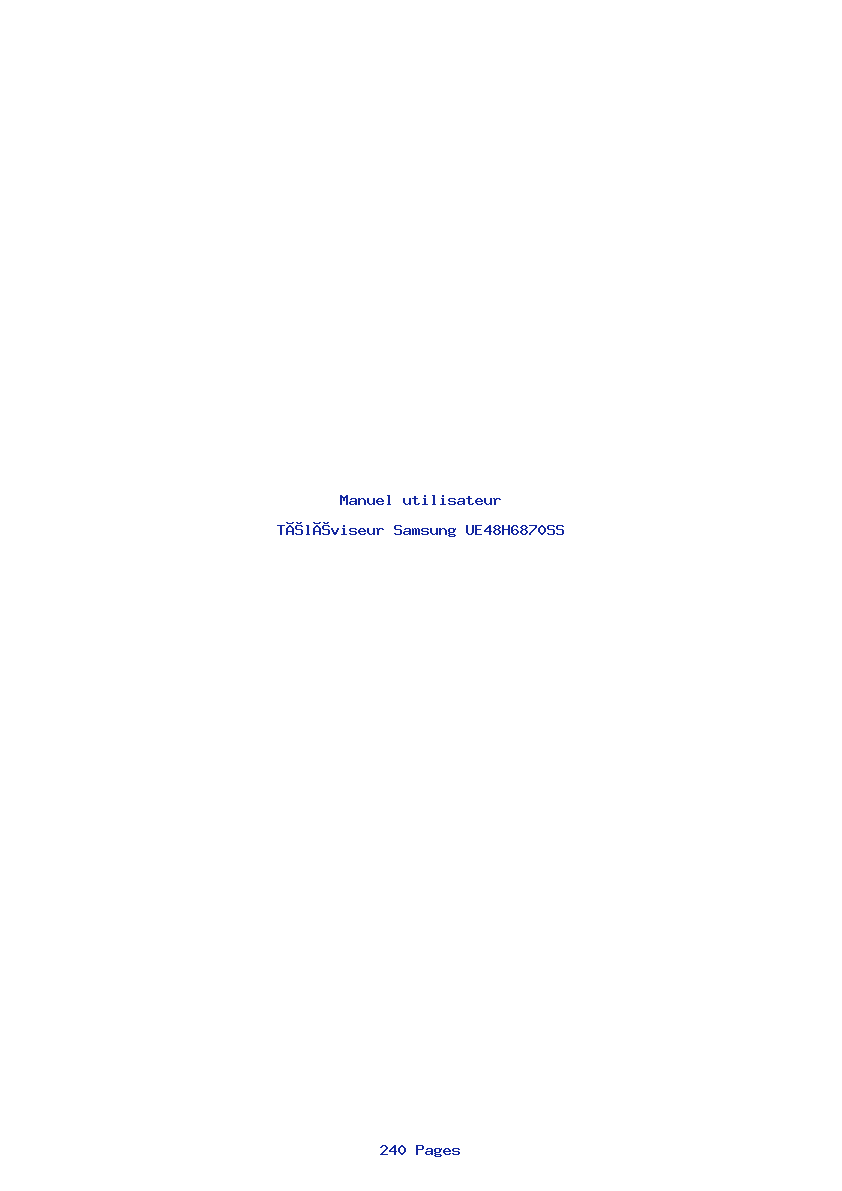 Page 1 de la notice Manuel utilisateur Samsung UE48H6870SS