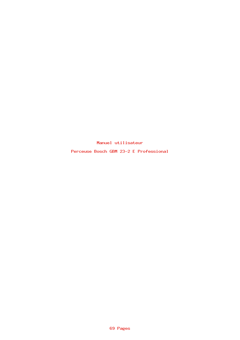 Page 1 de la notice Manuel utilisateur Bosch GBM 23-2 E Professional
