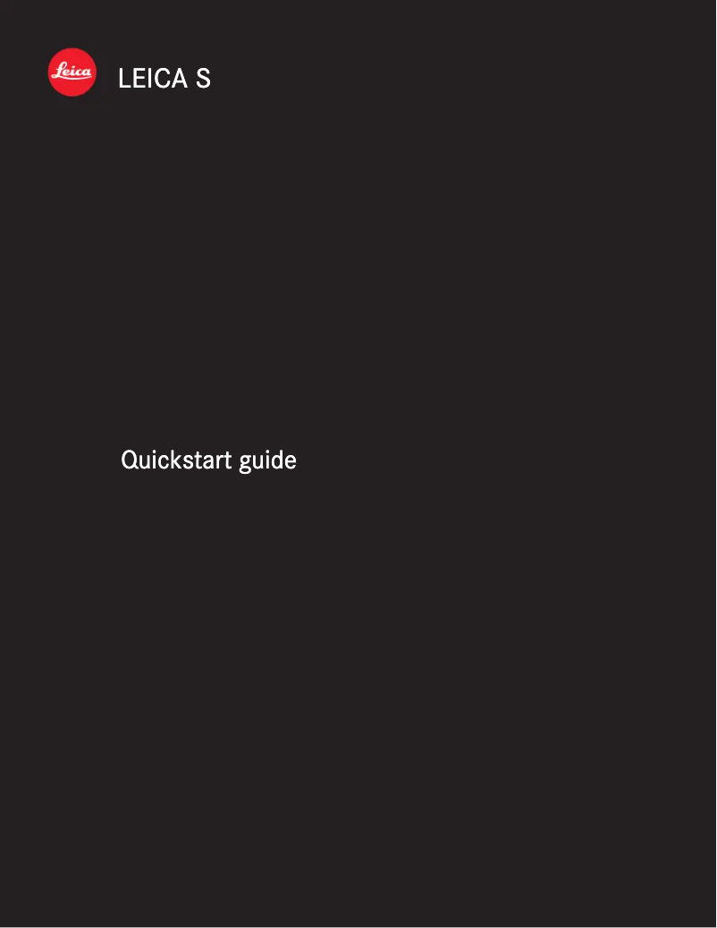 Page 1 de la notice Guide de démarrage rapide Leica S