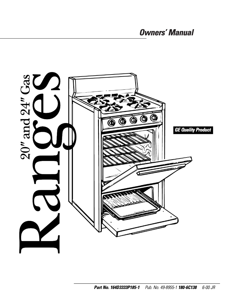 Page 1 of the manual Installation Guide Hotpoint RGA524EWWH