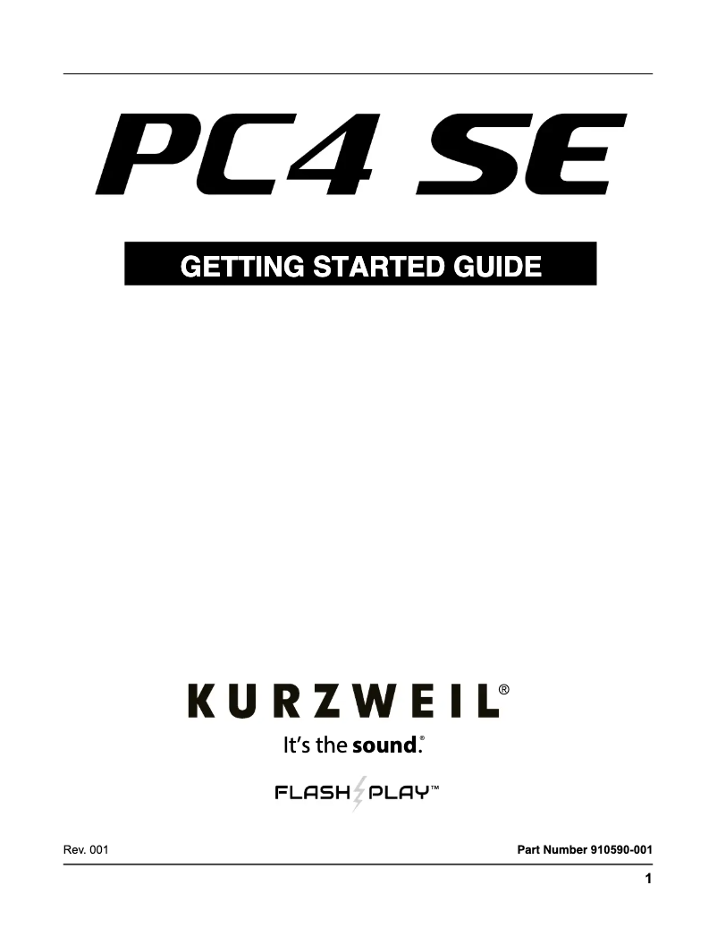 Page 1 of the manual User Manual Kurzweil PC4SE