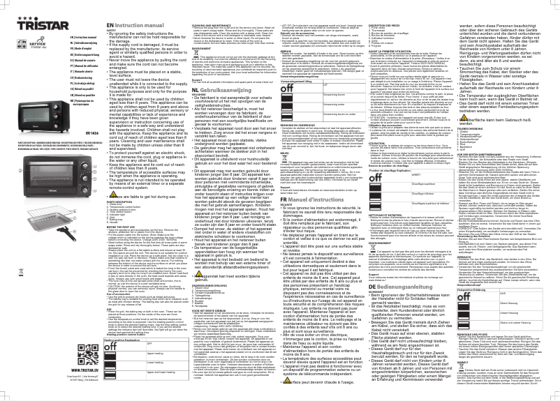 Página 1 del manual Manual de usuario TriStar OV-1436