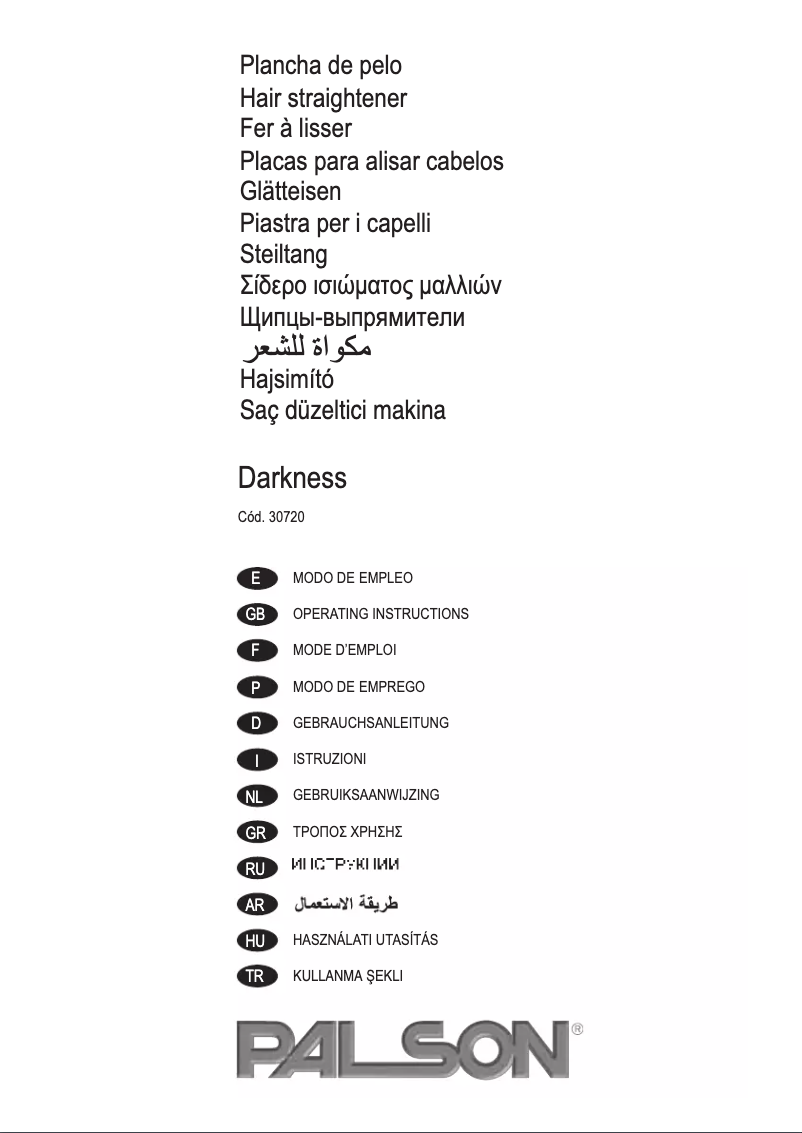 Page 1 de la notice Manuel utilisateur Palson Darkness