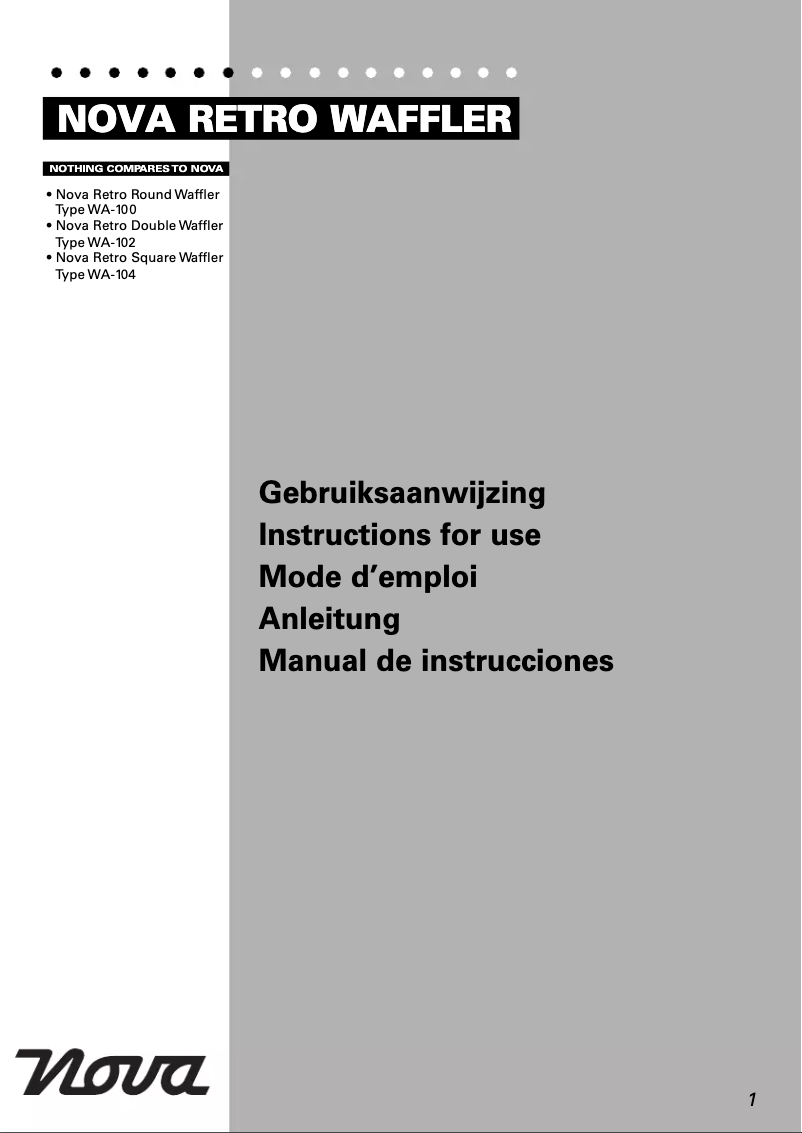 Page 1 de la notice Manuel utilisateur Nova WA-100