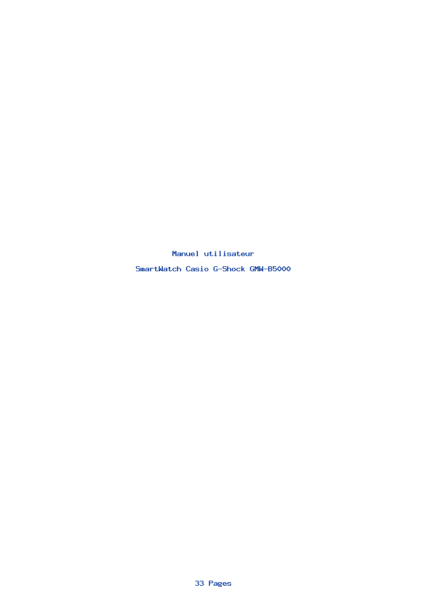 Page 1 de la notice Manuel utilisateur Casio G-Shock GMW-B5000