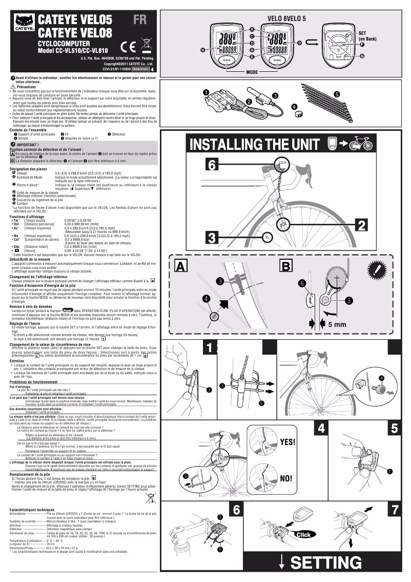 Página 1 del manual Manual de usuario Cateye Velo 8 CC-VL810