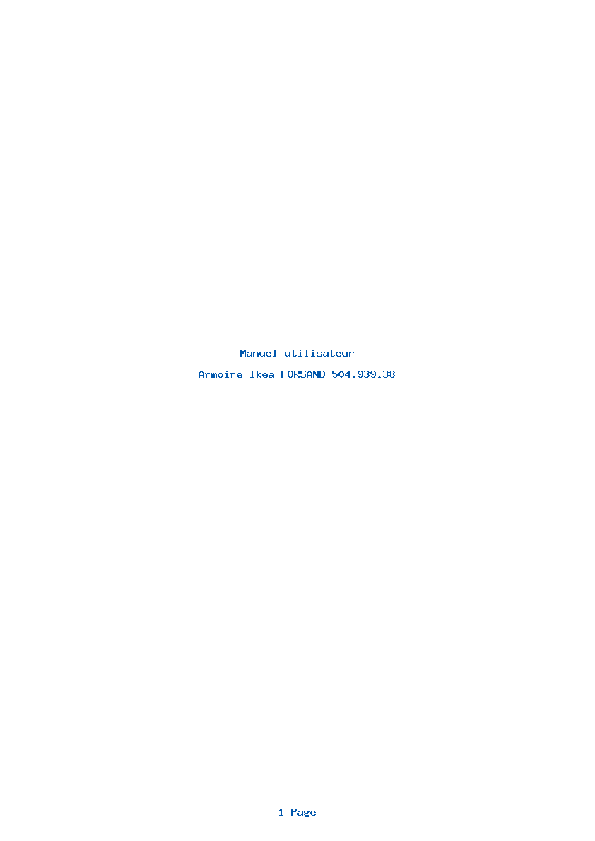 Page 1 de la notice Manuel utilisateur Ikea FORSAND 504.939.38