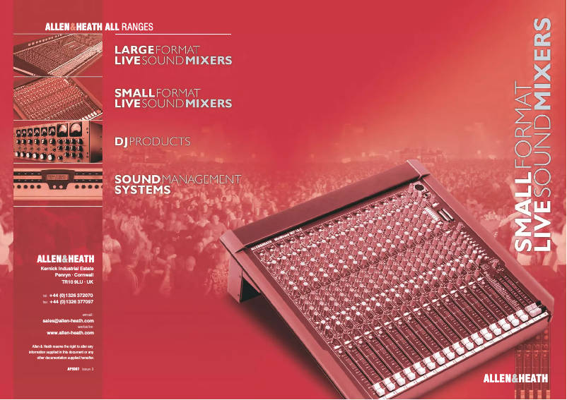Page 1 de la notice Brochure Allen & Heath MixWizard3 14:4:2