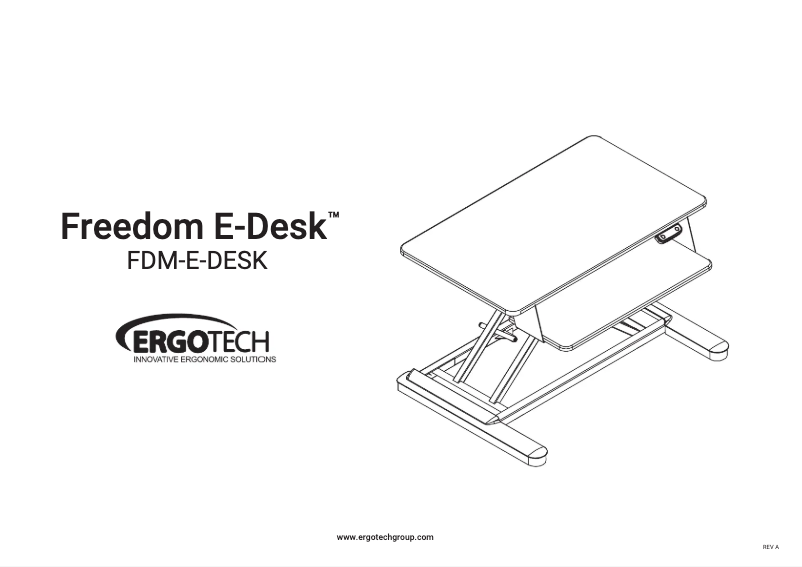Page 1 de la notice Manuel utilisateur Ergotech Freedom E-Desk