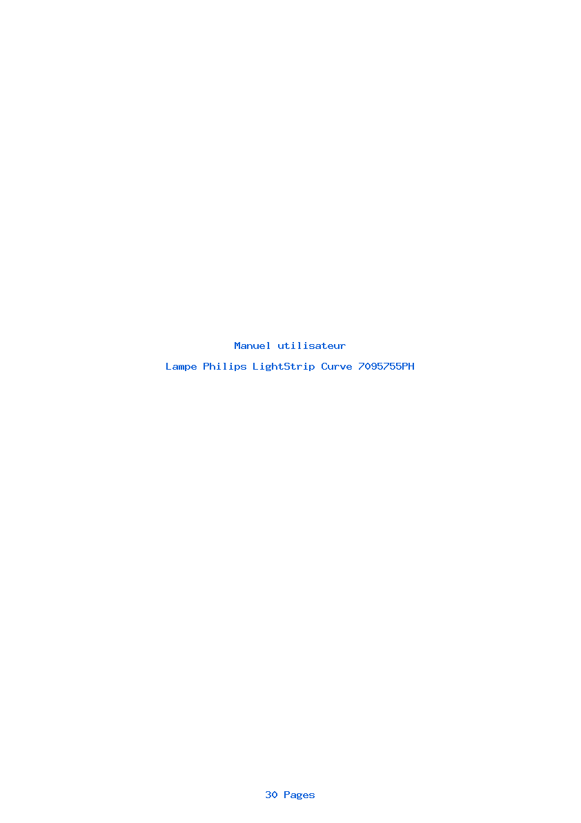 Page 1 de la notice Manuel utilisateur Philips LightStrip Curve 7095755PH