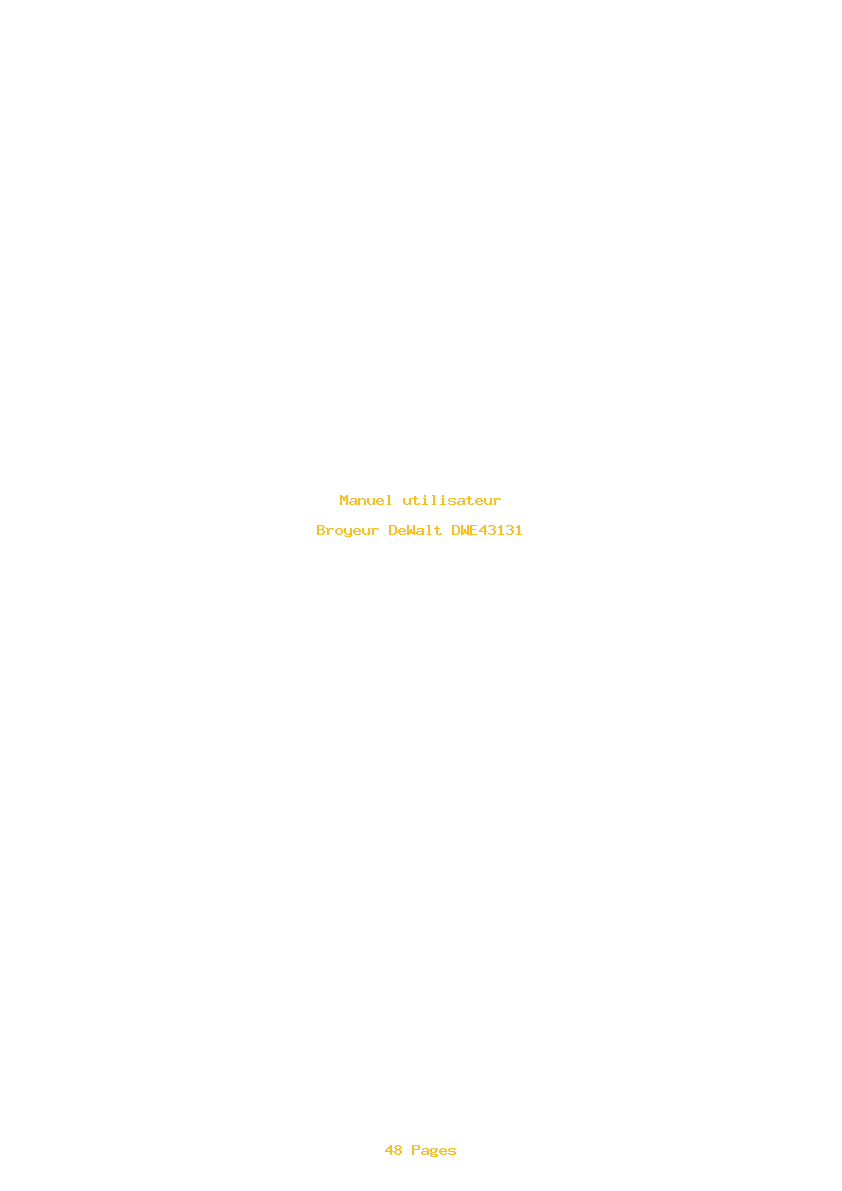 Page 1 de la notice Manuel utilisateur DeWalt DWE43131