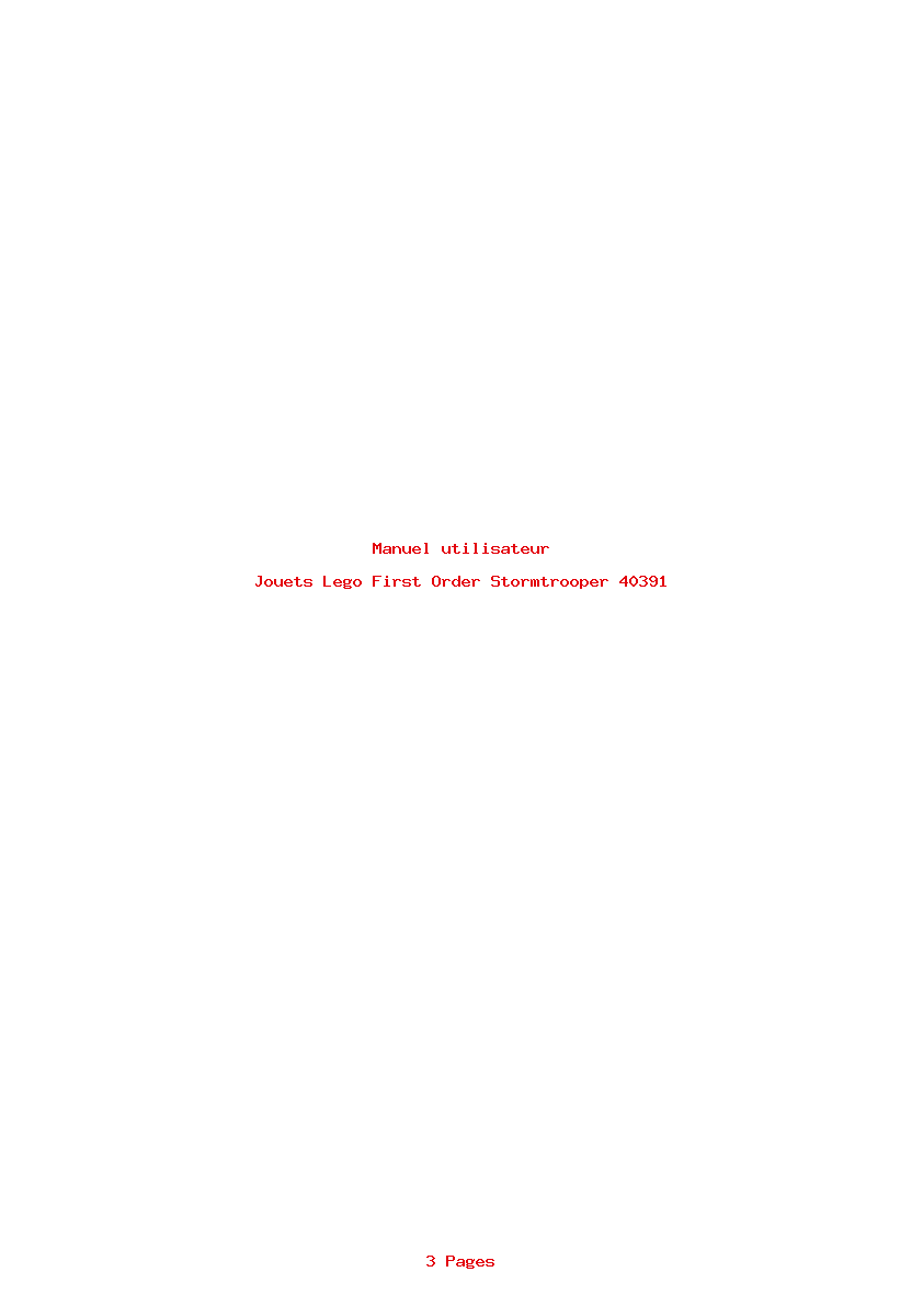 Page 1 de la notice Manuel utilisateur Lego First Order Stormtrooper 40391