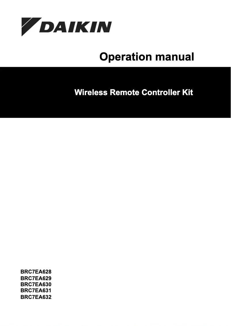 Página 1 del manual Manual de usuario Daikin BRC7EA630