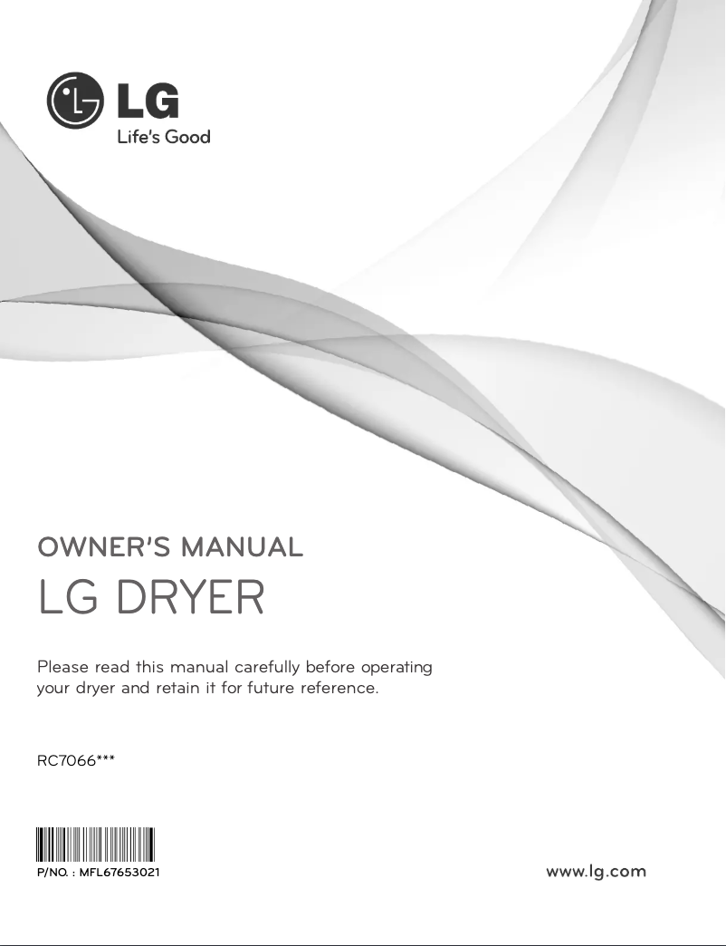 Page 1 de la notice Manuel utilisateur LG RC7066A2Z