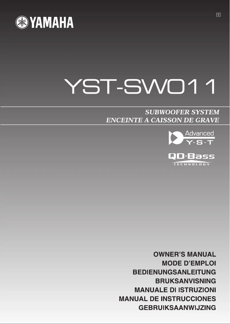 Page 1 de la notice Manuel utilisateur Yamaha YST-SW011