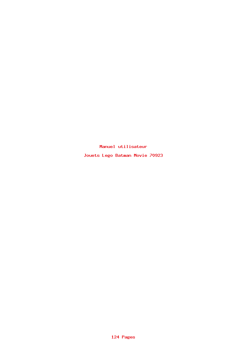 Page 1 de la notice Manuel utilisateur Lego Batman Movie 70923