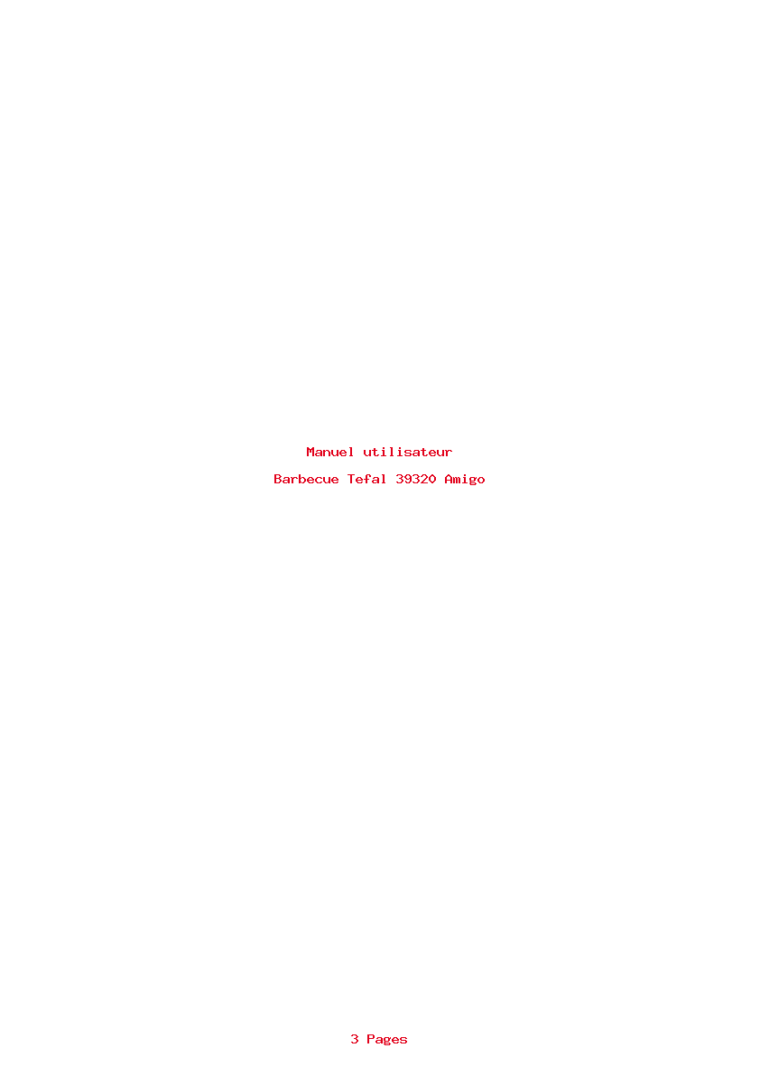 Page 1 de la notice Manuel utilisateur Tefal 39320 Amigo