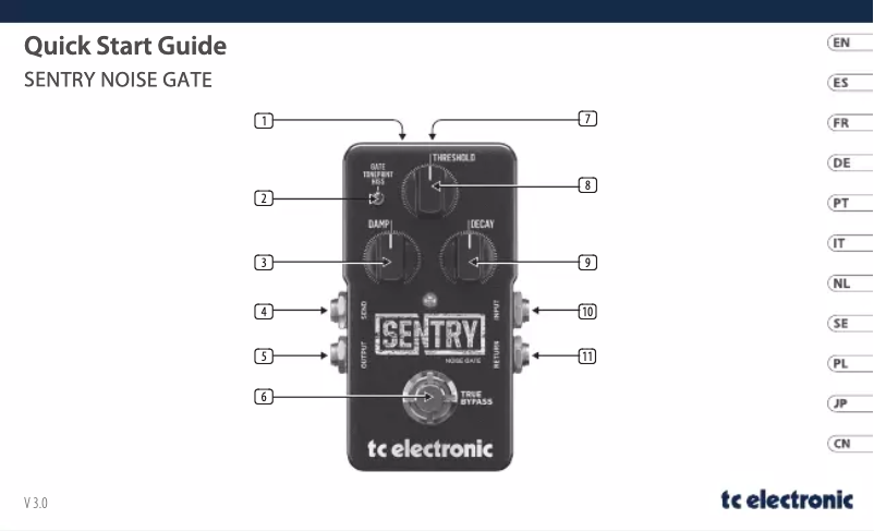 Page 1 of the manual User Manual TC Electronic Sentry Noise Gate