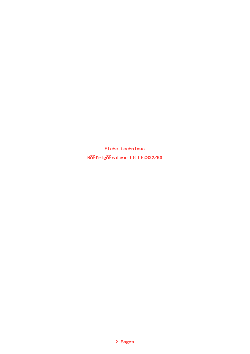 Image de la première page du manuel de l'appareil LFXS32766