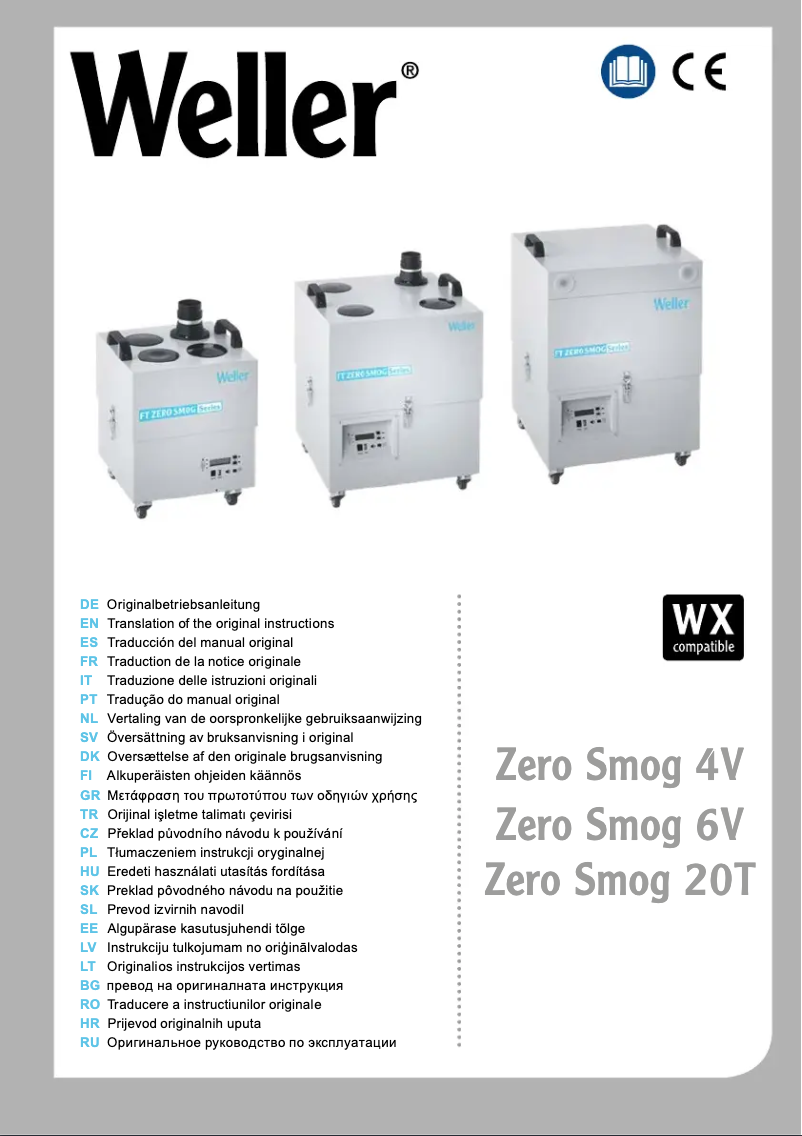 Page 1 de la notice Manuel utilisateur Weller Zero Smog 6V