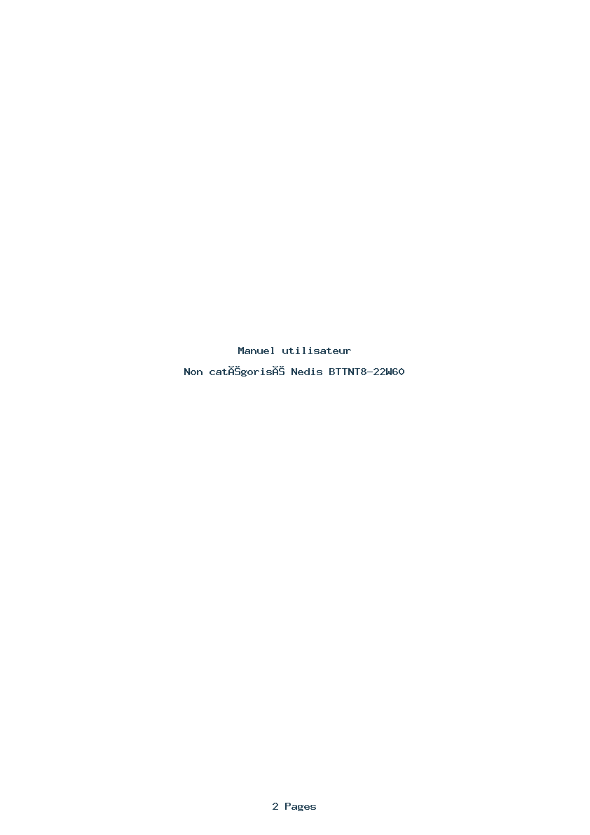 Page 1 de la notice Manuel utilisateur Nedis BTTNT8-22W60