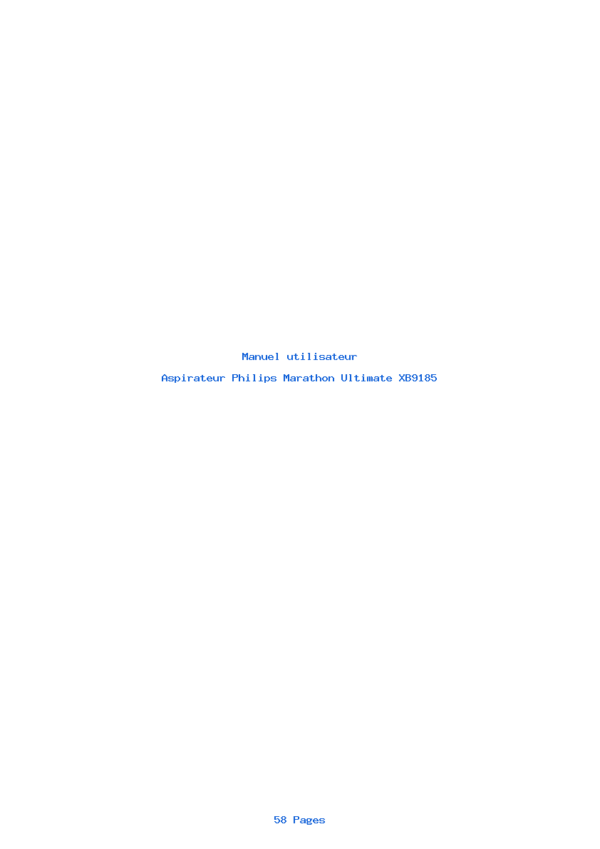 Page 1 de la notice Manuel utilisateur Philips Marathon Ultimate XB9185