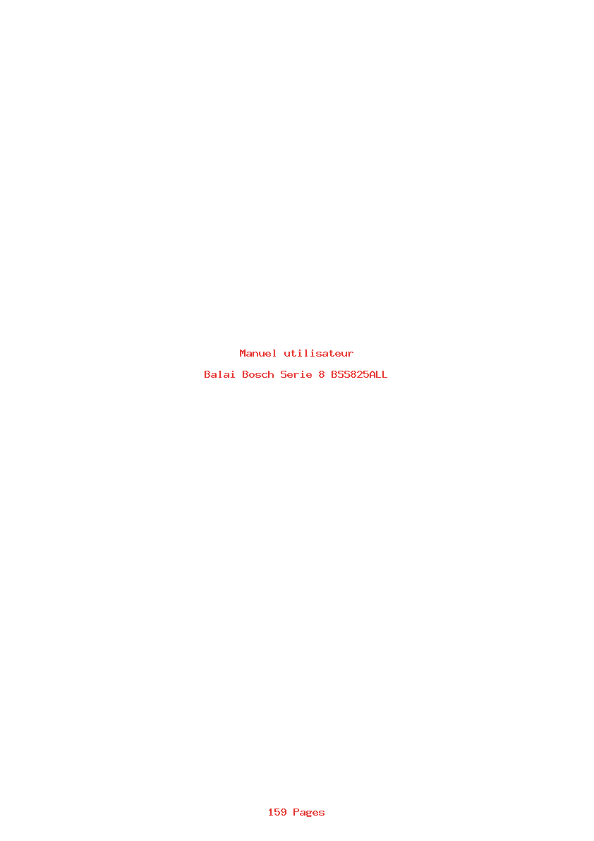 Page 1 de la notice Manuel utilisateur Bosch Serie 8 BSS825ALL