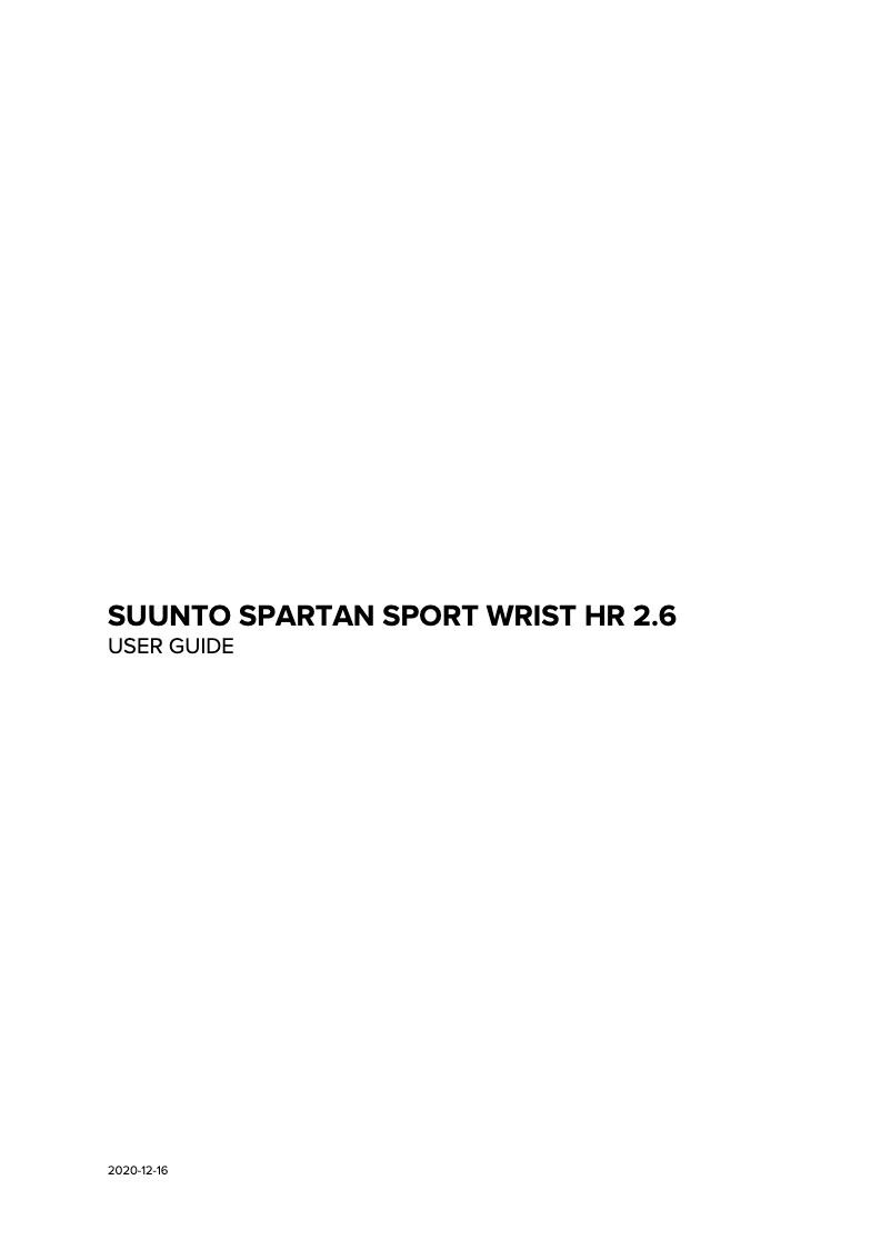 Page 1 de la notice Manuel utilisateur Suunto Spartan Sport Wrist HR 