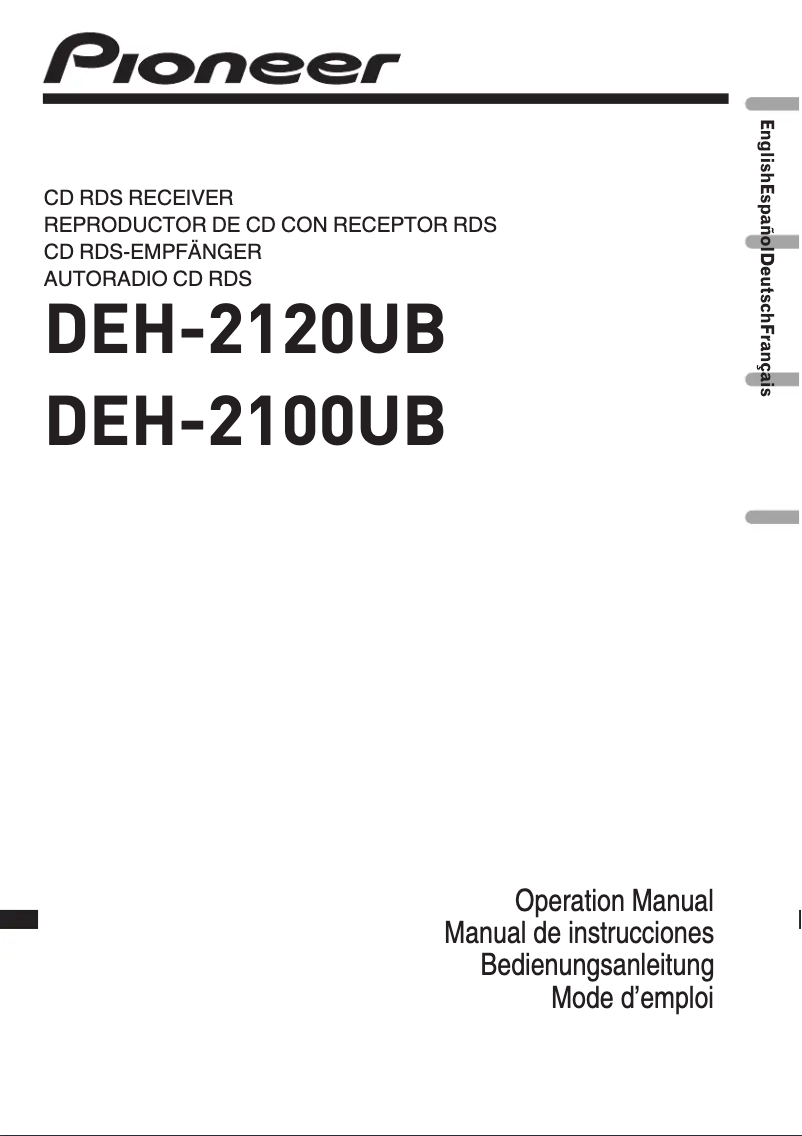 Page 1 of the manual User Manual Pioneer DEH-2120UB