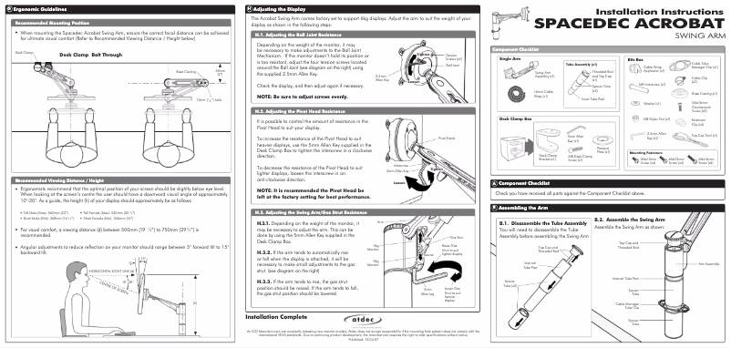Page 1 de la notice Manuel utilisateur Atdec SD-SA-DK-P