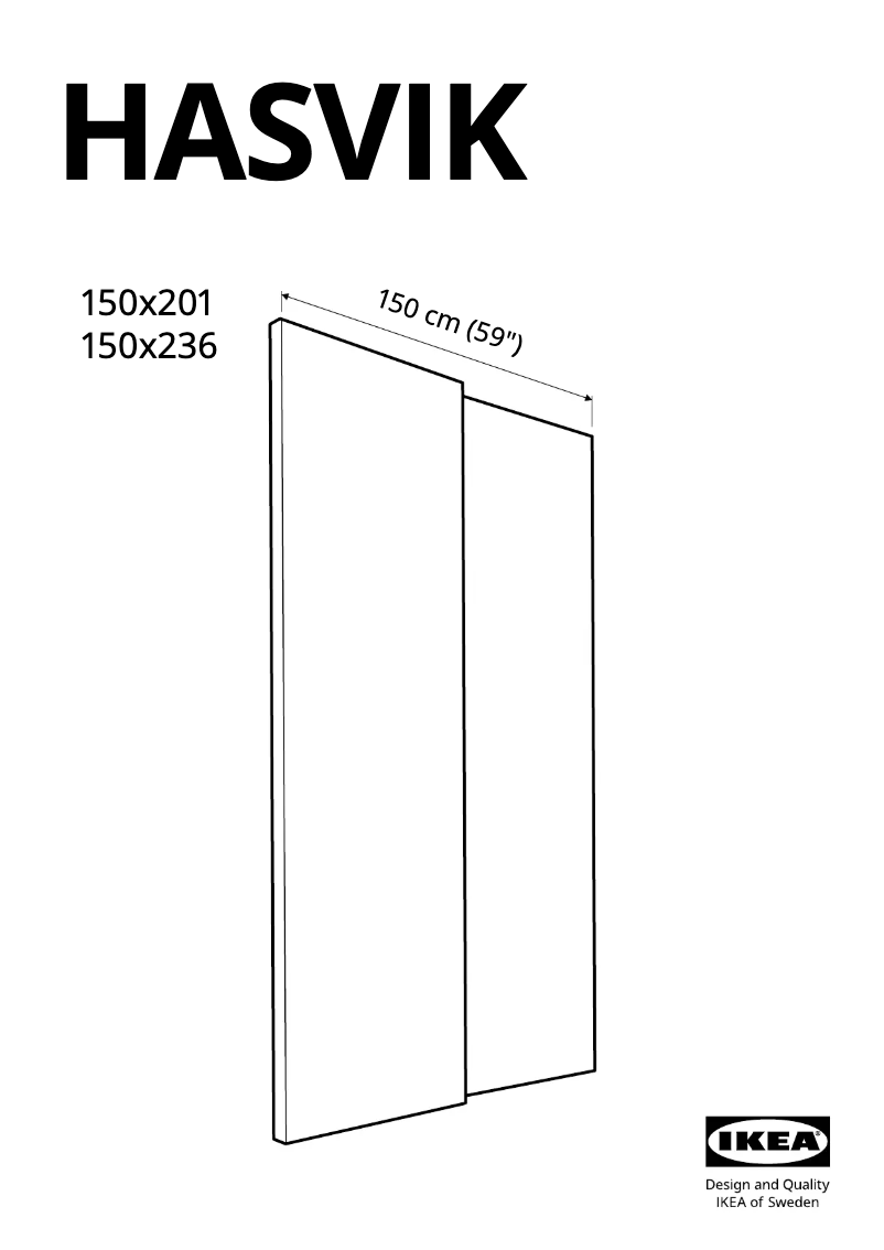 Page 1 de la notice Manuel utilisateur Ikea HASVIK 905.109.50