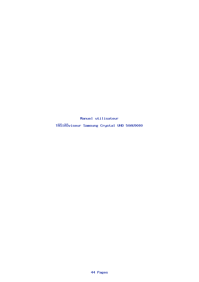 Page 1 de la notice Manuel utilisateur Samsung Crystal UHD 50AU9080