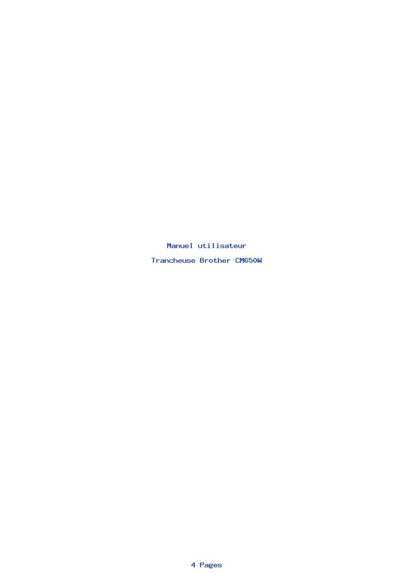 Page 1 de la notice Manuel utilisateur Brother CM650W