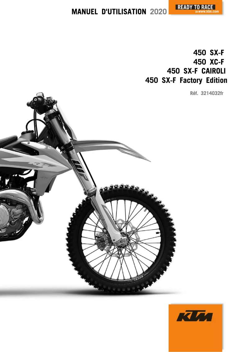 Page 1 of the manual User Manual KTM 450 XC-F (2020)