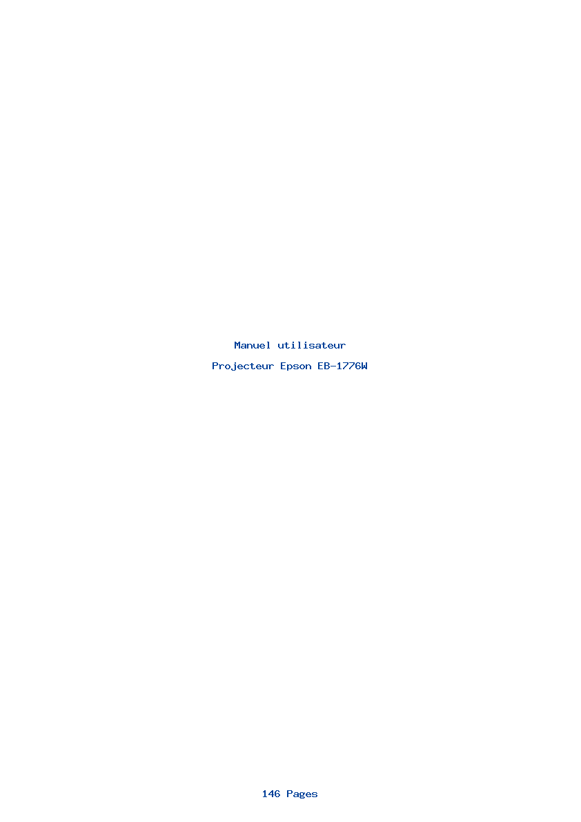 Page 1 de la notice Manuel utilisateur Epson EB-1776W