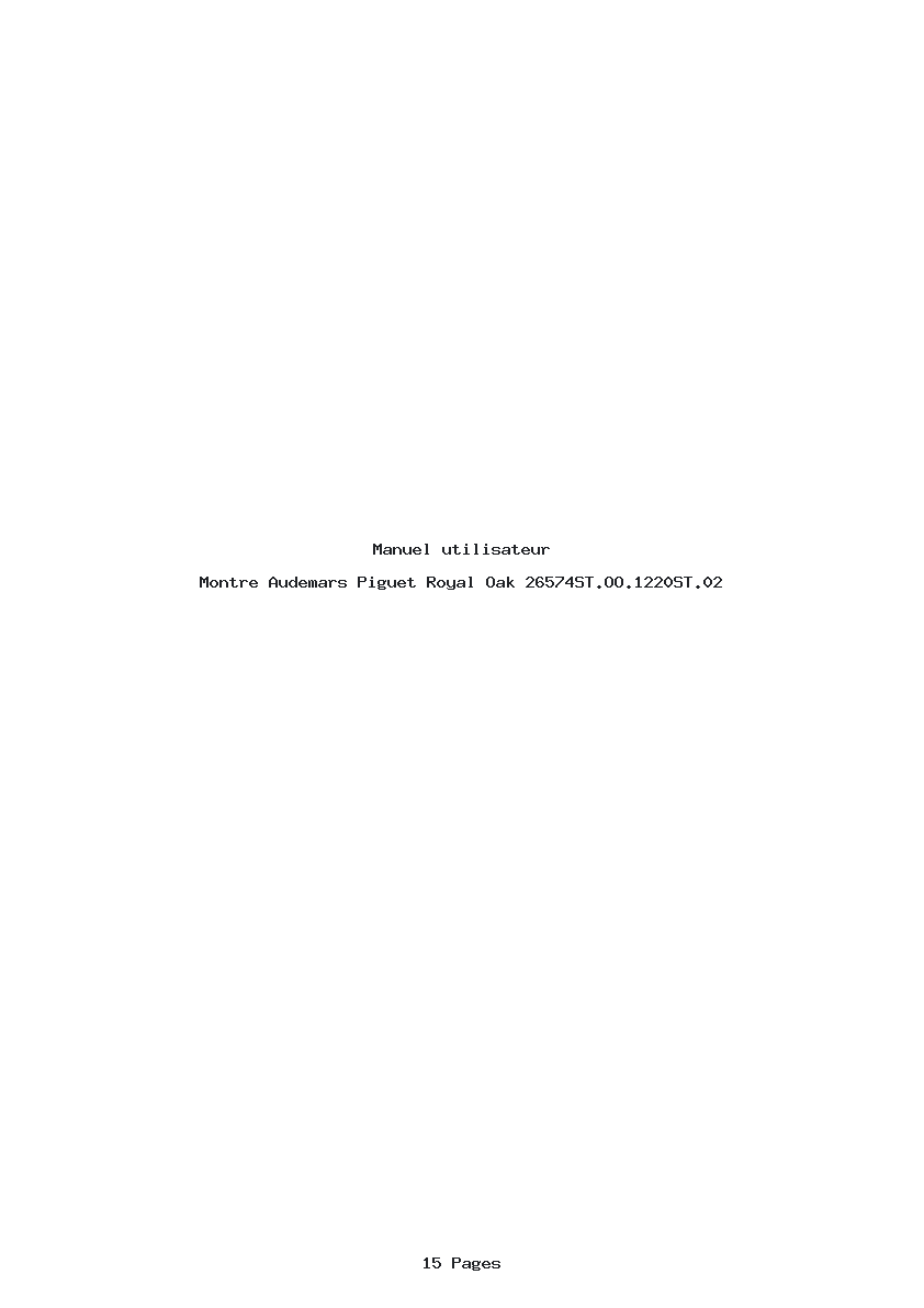 Page 1 de la notice Manuel utilisateur Audemars Piguet Royal Oak 26574ST.OO.1220ST.02