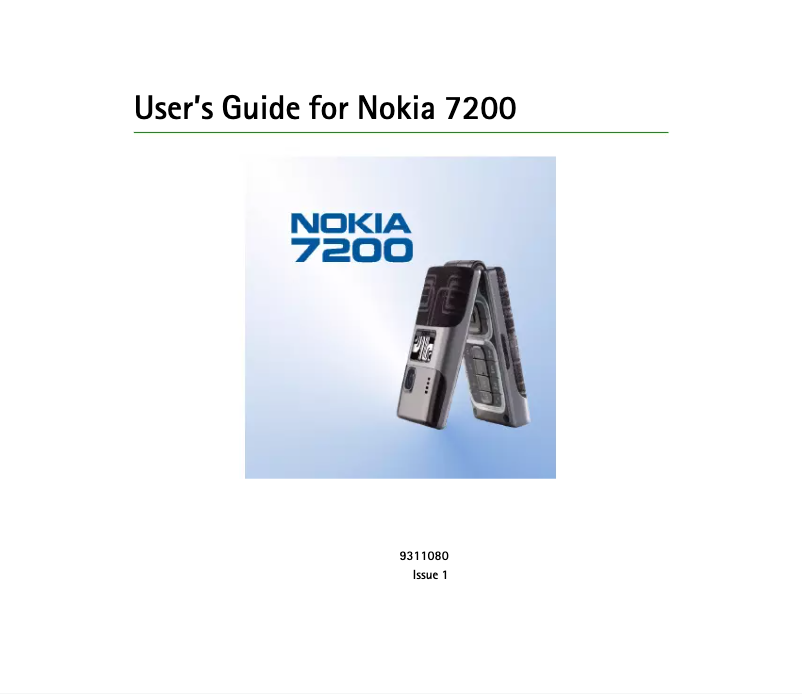 Page 1 de la notice Manuel utilisateur Nokia 7200