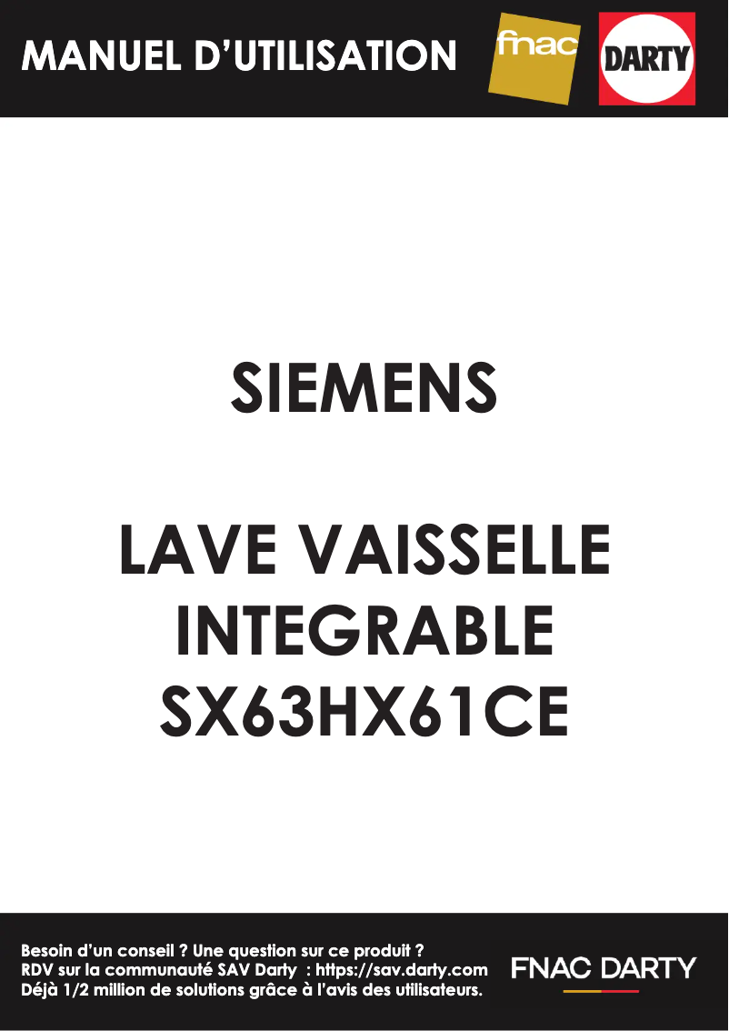 Page 1 de la notice Manuel utilisateur Siemens SX63HX61CE